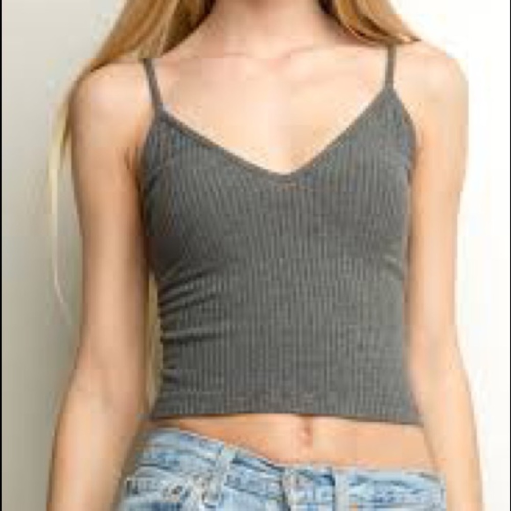 Brandy Melville Gray Crop Tank Top